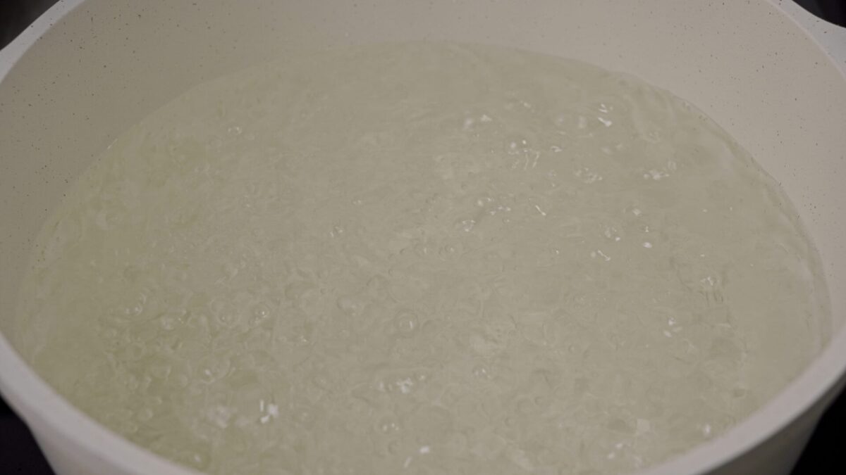 Boiling water for pasta.